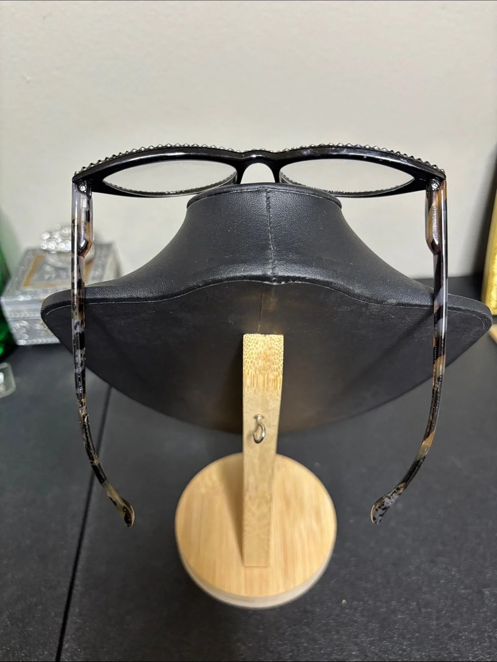 Jimmy Crystal Abella Black Crystal Readers Glasses +2.00 New York
